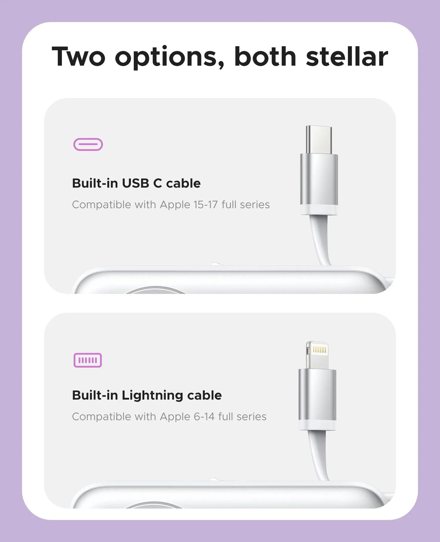 Orico 3-in-1 Portable Power Bank with Integrated Cable, Watch Wireless Charging, and Foldable Wall Plug – Compact Fast-Charge Battery for iPhone & Android - S18