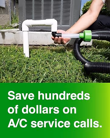 AC Drain Line Cleaner Adapter Evacuates & Unclog AC Drain Line - HVAC to PVC AC Drain Line Cleaner Tool - Universal Fit AC Drain Line Unclogger - AC Drain Line Cleaning Tool - Clear Visibility